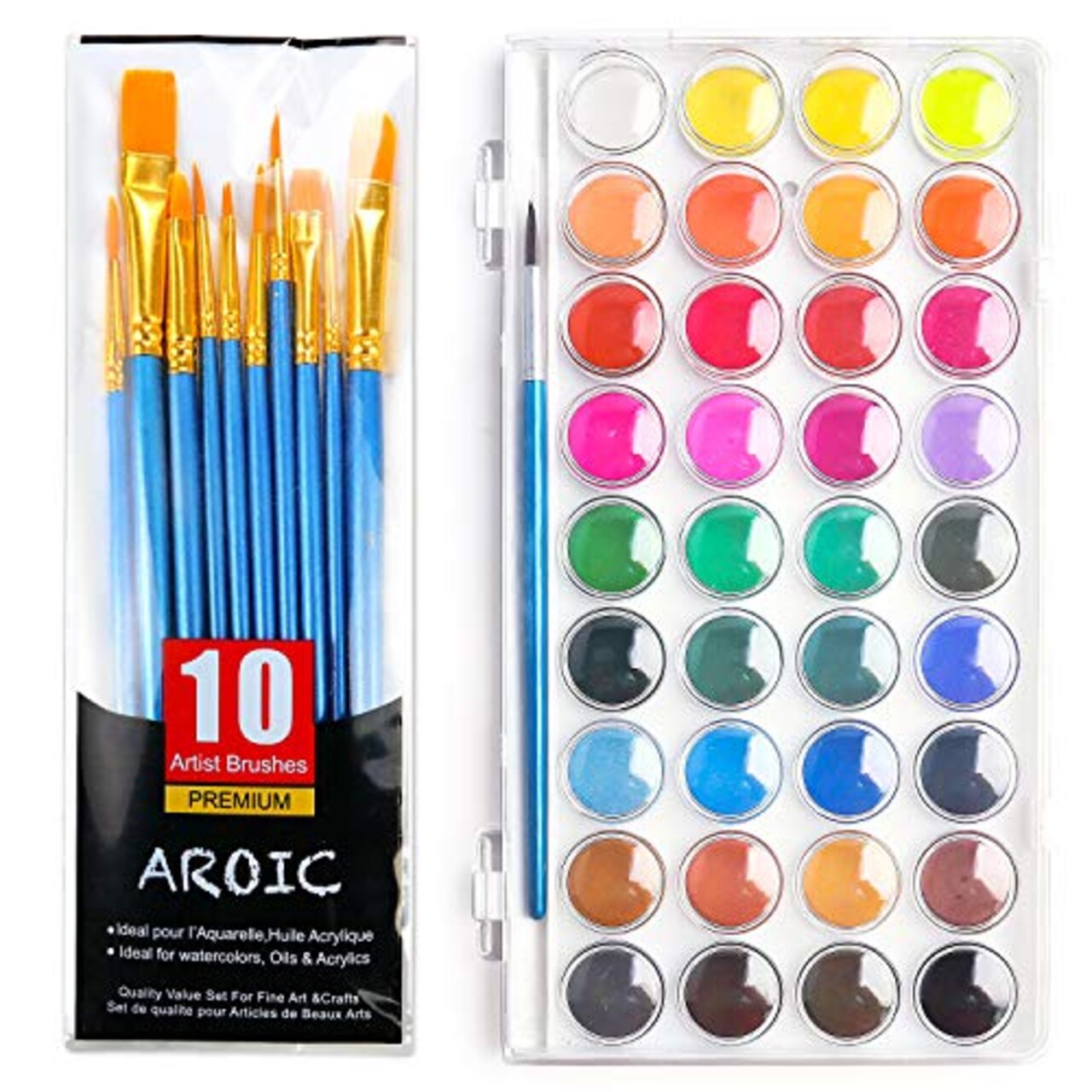 Watercolor Paint Set, with a Watercolor Paint, 36 Color,and a Package of 10 Brushes of Different Sizes, The Best Gift for Beginners, Children and Art Lovers.